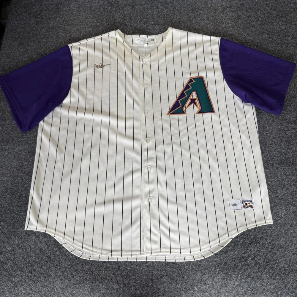 Nike MLB Arizona Diamondbacks Randy Johnson Jersey Mens 3XL Purple Baseball - Picture 2 of 11